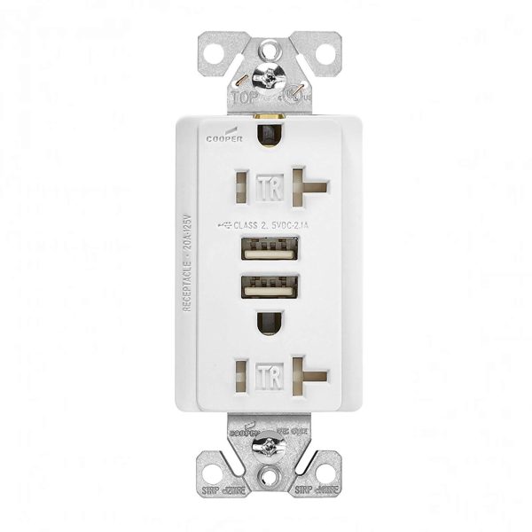 Receptacle Duplex Combination USB Charger 50-TR7746W