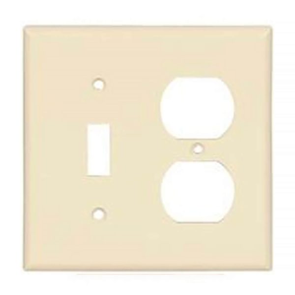 Wall Plate 2-Gang Toggle & Duplex Receptacle 51-0185
