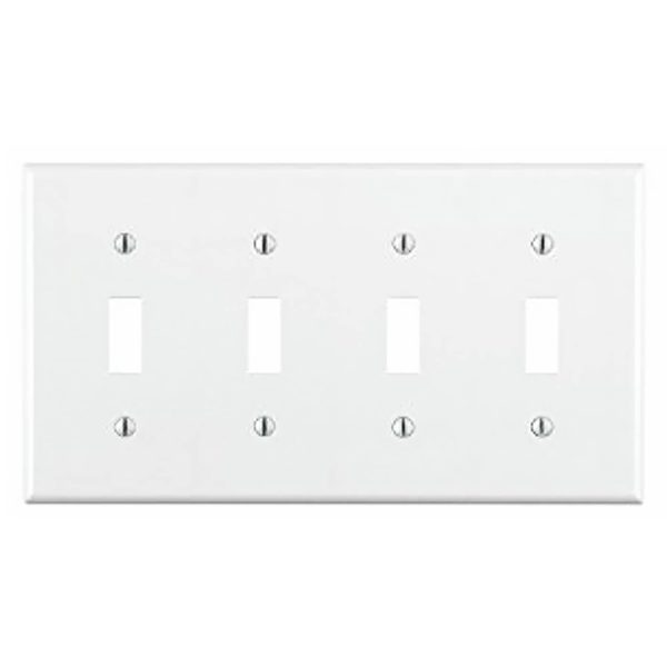 Toggle Wall Plate 4 Gang 50-2028W