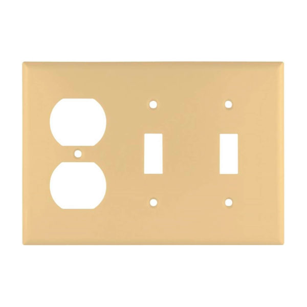 Toggle Wall Plate 3Gang, 2 Toggles & Duplex 510191 G & G General Supply