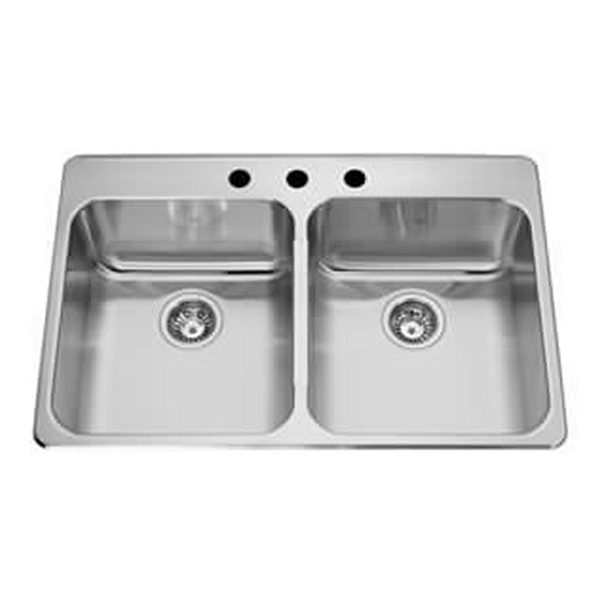 Two Bowl S / S Kitchen Sink With Ledge 419