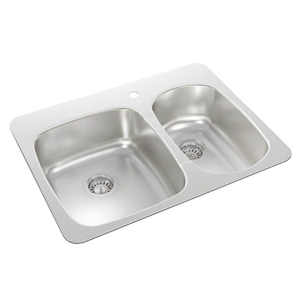 S / S Sink & 1/2 With Ledge and Rear Drain 24-3068-1
