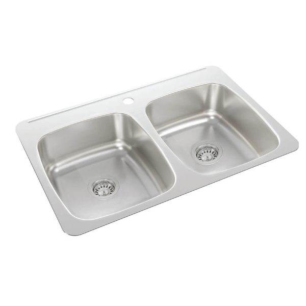 Two Bowl S / S Kitchen Sink With Ledge 419-1