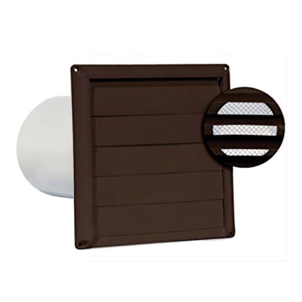 Brown Vent Hood with Screen Plastic 4" 76-0011MS